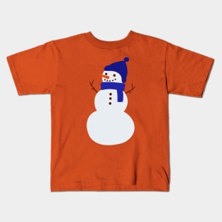 Snowman in Blue Kids T-Shirt